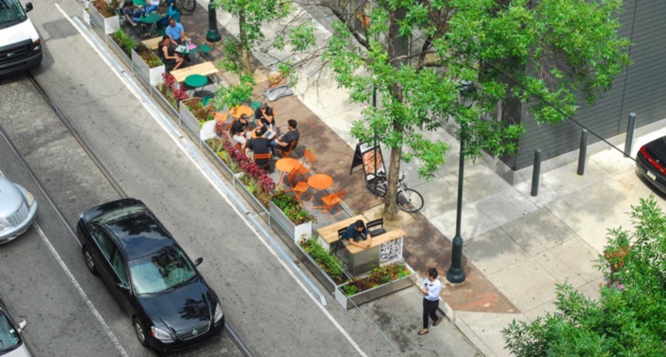 A parklet in uCity Square